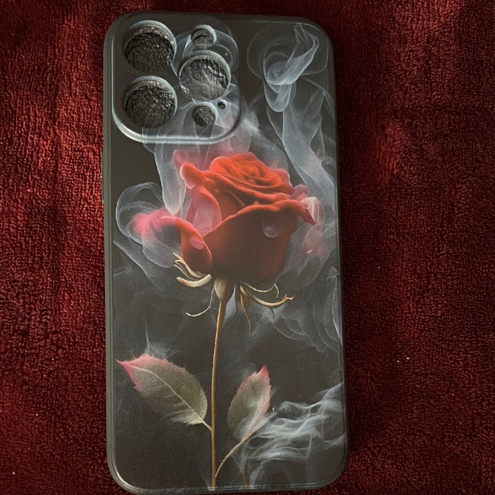 Black and Red Rose IPhone 15 Pro Max Case